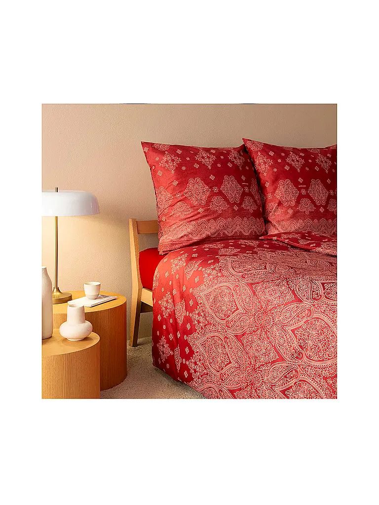 BASSETTI | Ropa de cama de satén 2x70x90cm/ 200x200cm KERALA Burdeos | 