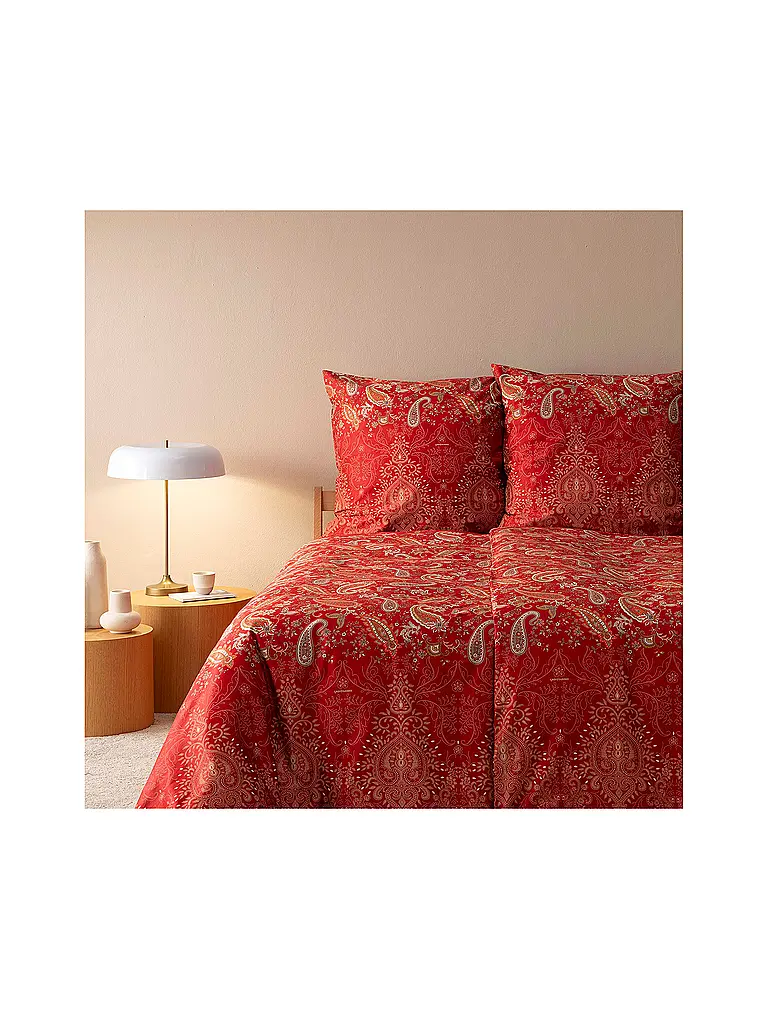 BASSETTI | Ropa de cama de satén 2x70x90cm/ 200x200cm MONNALISA Rojo | Rojo oscuro