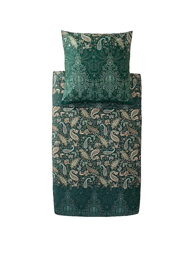BASSETTI | Ropa de cama de satén 2x70x90cm/ 200x200cm MONNALISA Verde | Verde oscuro