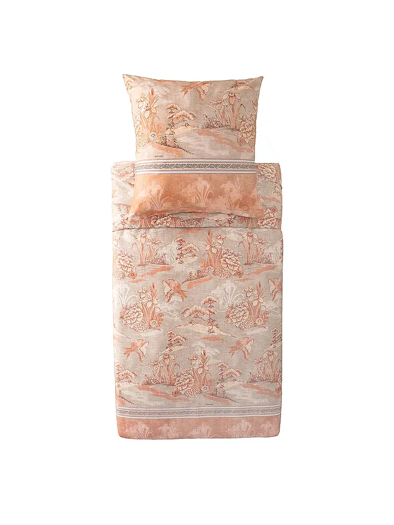 BASSETTI | Ropa de cama de satén 70x90cm / 140x200cm ACQUAFORTE Terracota | Naranja