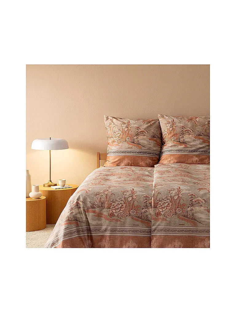 BASSETTI | Ropa de cama de satén 70x90cm / 140x200cm ACQUAFORTE Terracota | Naranja