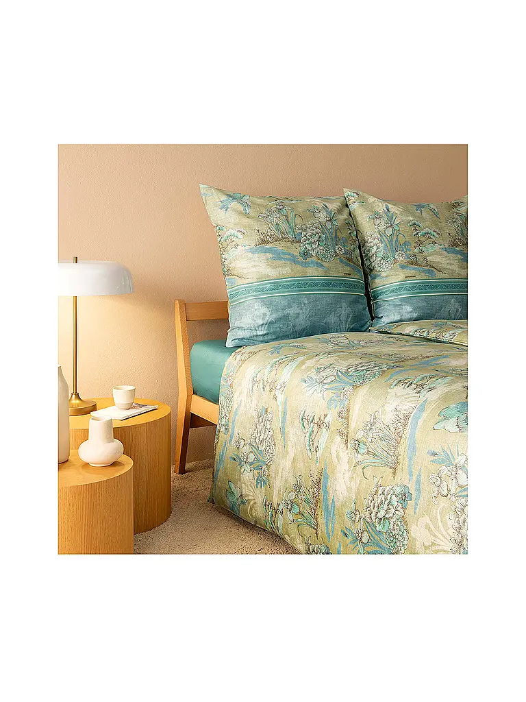 BASSETTI | Ropa de cama de satén 70x90cm / 140x200cm ACQUAFORTE Verde | 