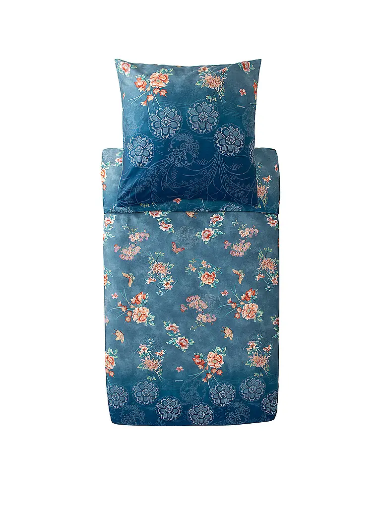 BASSETTI | Ropa de cama de satén 70x90cm / 140x200cm ESPERIDI Petrol | Azul