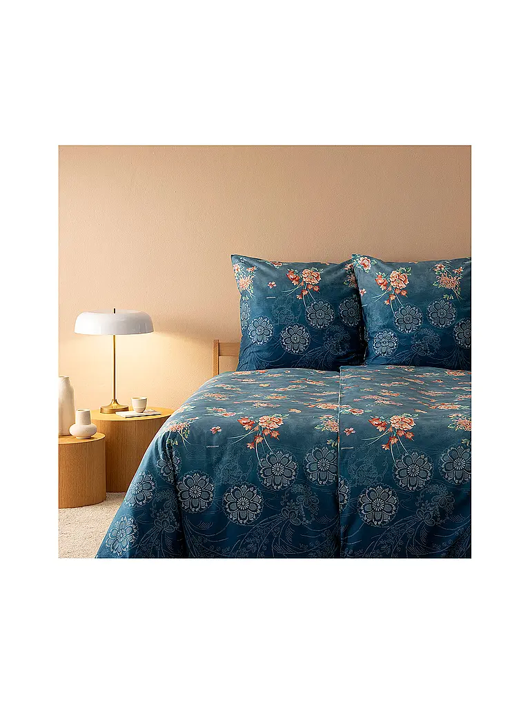 BASSETTI | Ropa de cama de satén 70x90cm / 140x200cm ESPERIDI Petrol | Azul