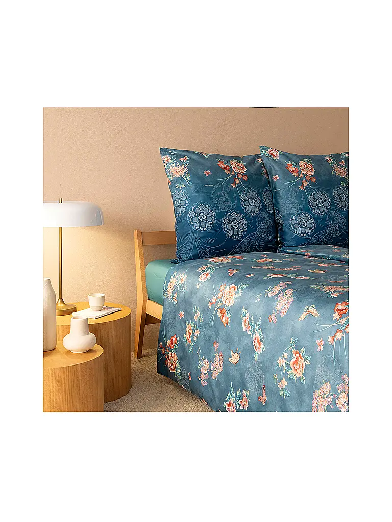 BASSETTI | Ropa de cama de satén 70x90cm / 140x200cm ESPERIDI Petrol | 