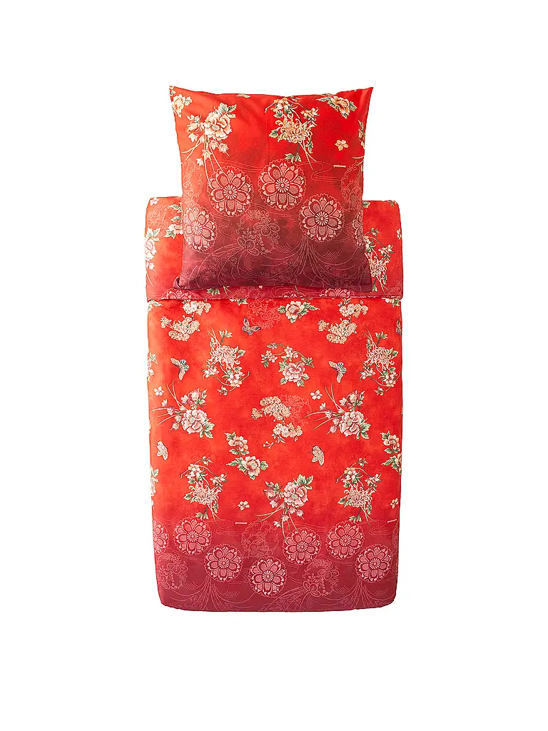 BASSETTI | Ropa de cama de satén 70x90cm / 140x200cm ESPERIDI Rojo | Rojo