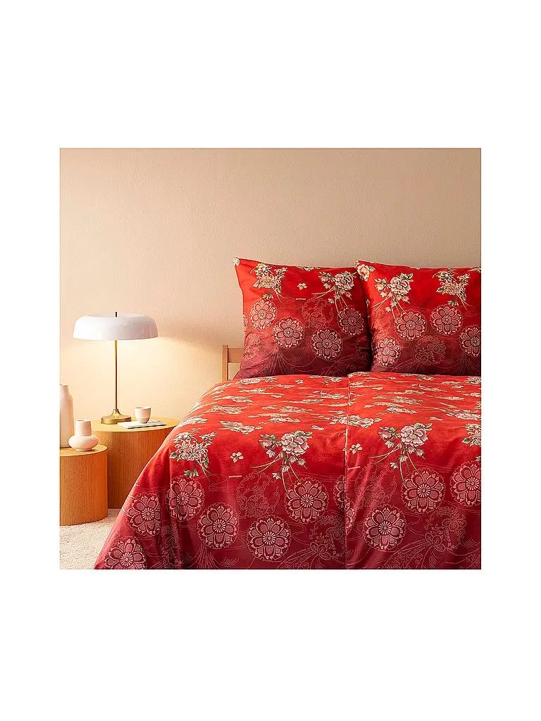 BASSETTI | Ropa de cama de satén 70x90cm / 140x200cm ESPERIDI Rojo | Rojo