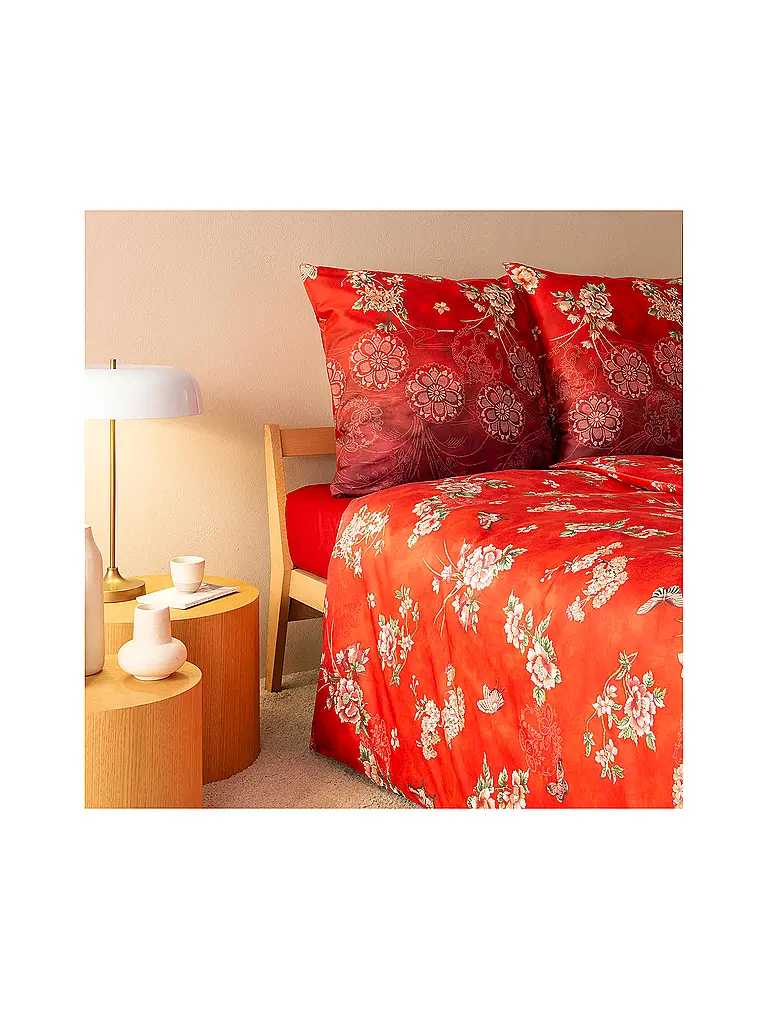 BASSETTI | Ropa de cama de satén 70x90cm / 140x200cm ESPERIDI Rojo | 