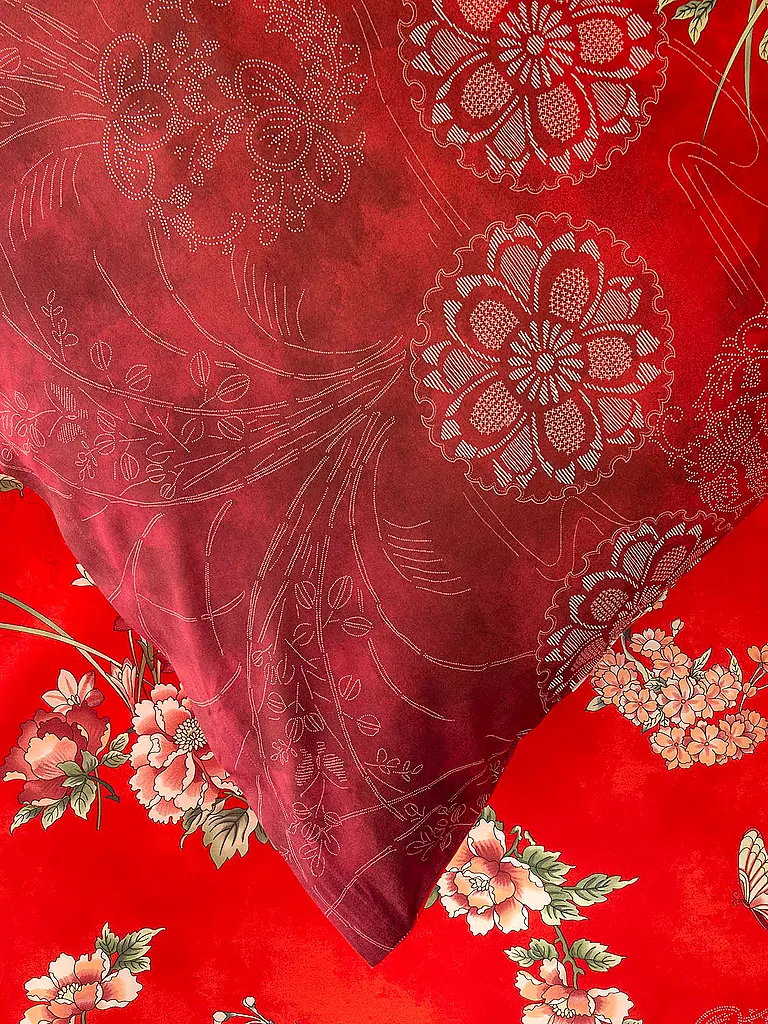 BASSETTI | Ropa de cama de satén 70x90cm / 140x200cm ESPERIDI Rojo | 