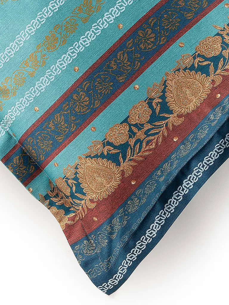 BASSETTI | Ropa de cama de satén 70x90cm / 140x200cm FLORENCE Turquesa | 
