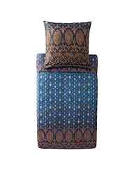 BASSETTI | Ropa de cama de satén 70x90cm / 140x200cm GOLD DECOR Burdeos | Azul oscuro