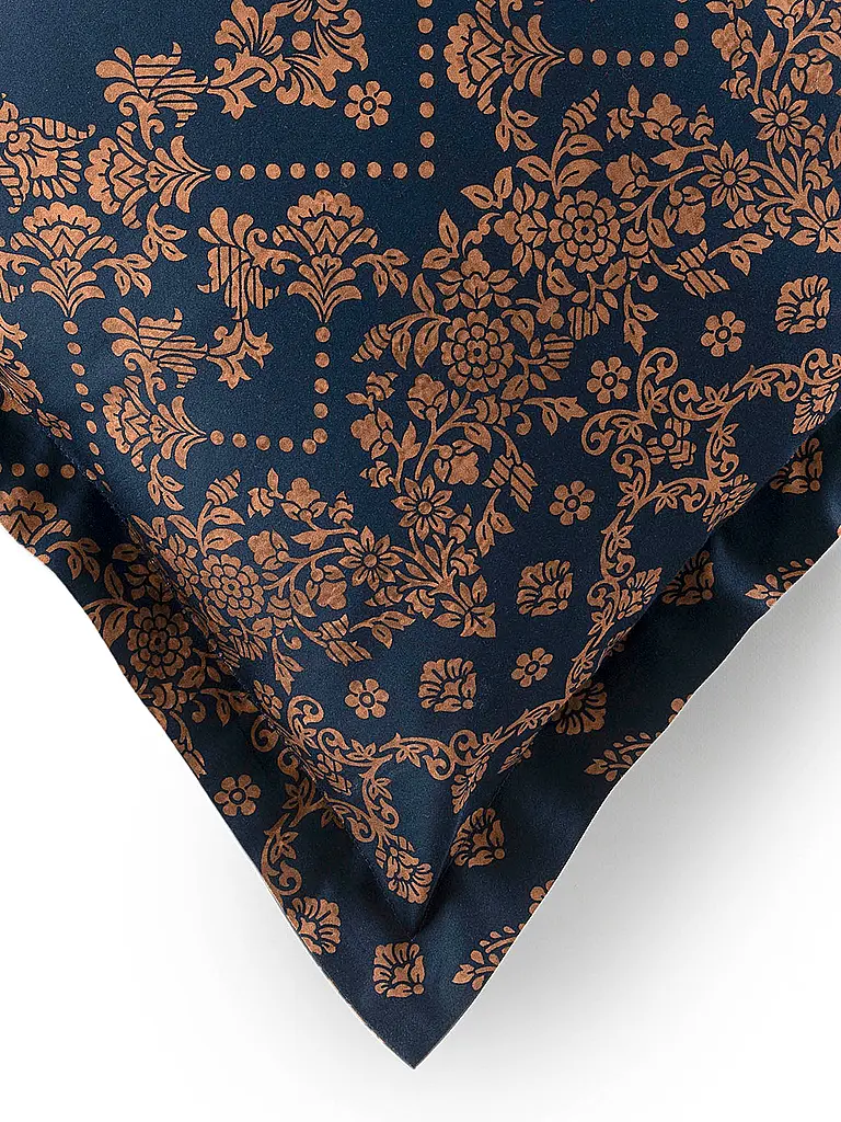 BASSETTI | Ropa de cama de satén 70x90cm / 140x200cm GOLD DECOR Azul | Azul oscuro