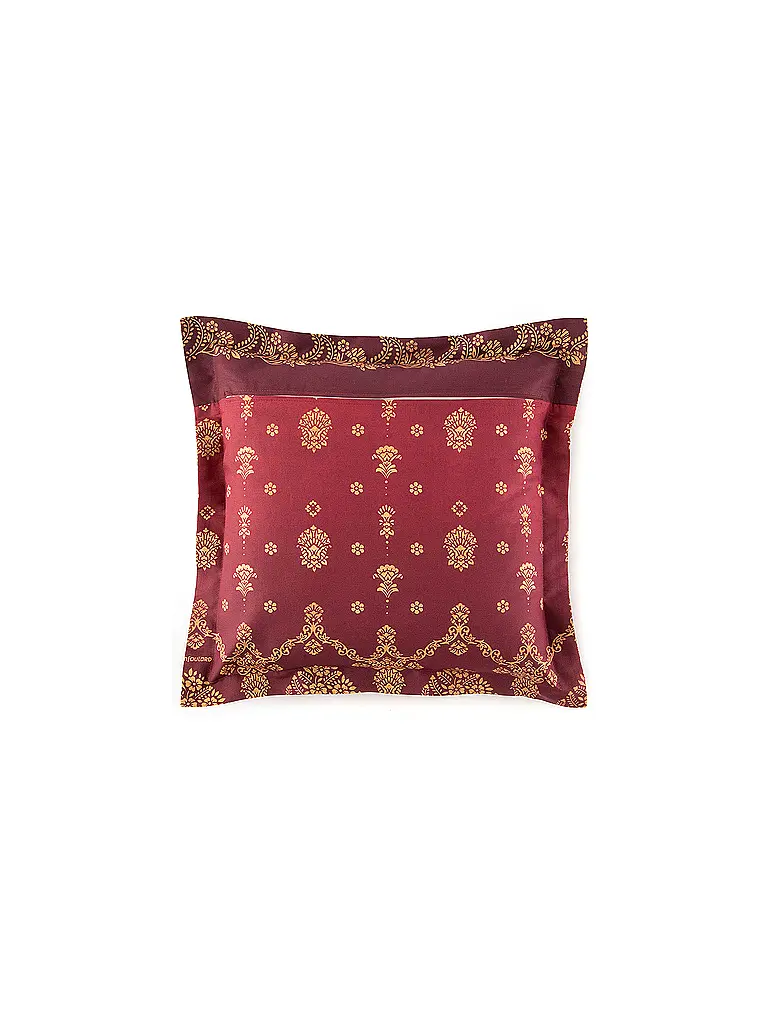BASSETTI | Ropa de cama de satén 70x90cm / 140x200cm GOLD DECOR Burdeos | Rojo oscuro