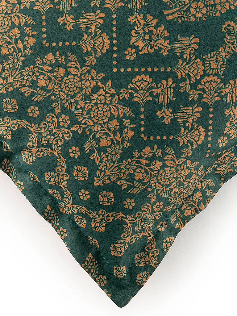 BASSETTI | Ropa de cama de satén 70x90cm / 140x200cm GOLD DECOR Verde esmeralda |