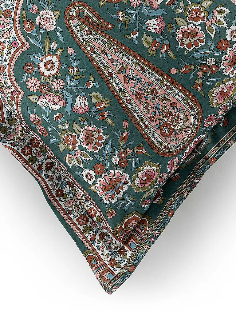 BASSETTI | Ropa de cama de satén 70x90cm / 140x200cm INDIAN ROSES Verde | 