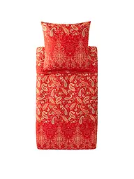 BASSETTI | Satin Bettwäsche 70x90cm / 140x220cm MONNALISA  Verde | Rojo oscuro