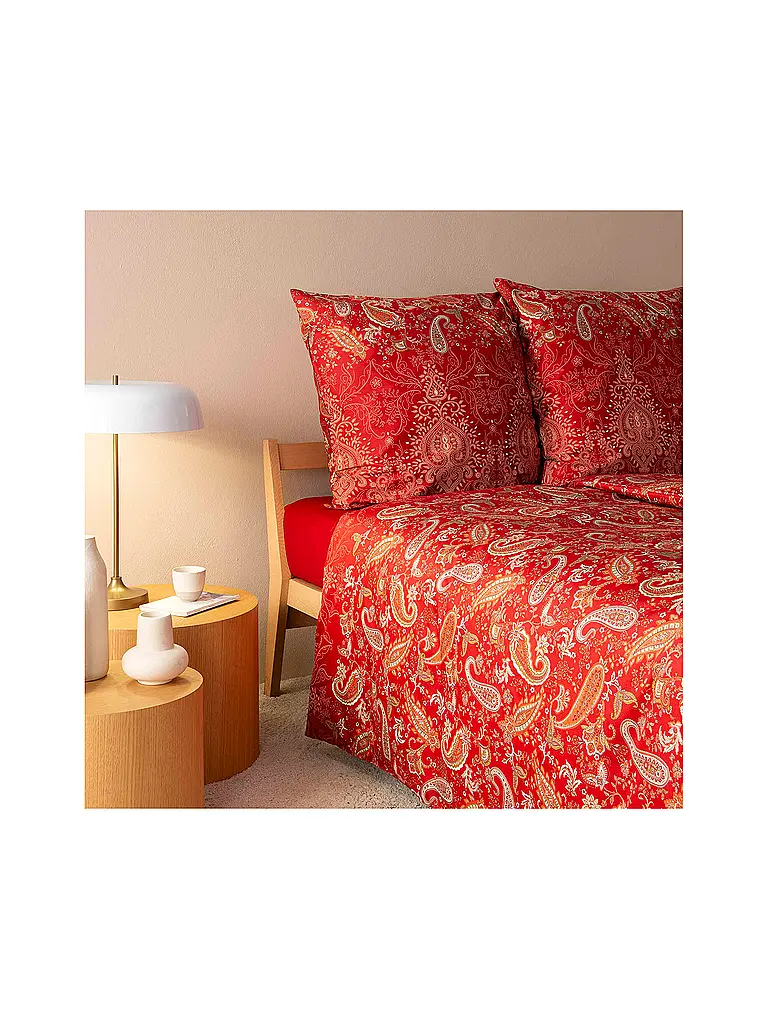 BASSETTI | Ropa de cama de satén 70x90cm / 140x220cm MONNALISA Rojo | 