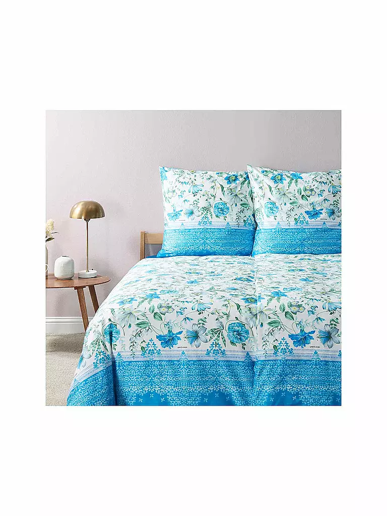 BASSETTI | Ropa de cama de satén CASABLANCA 70x90cm/140x200cm Azul | Azul