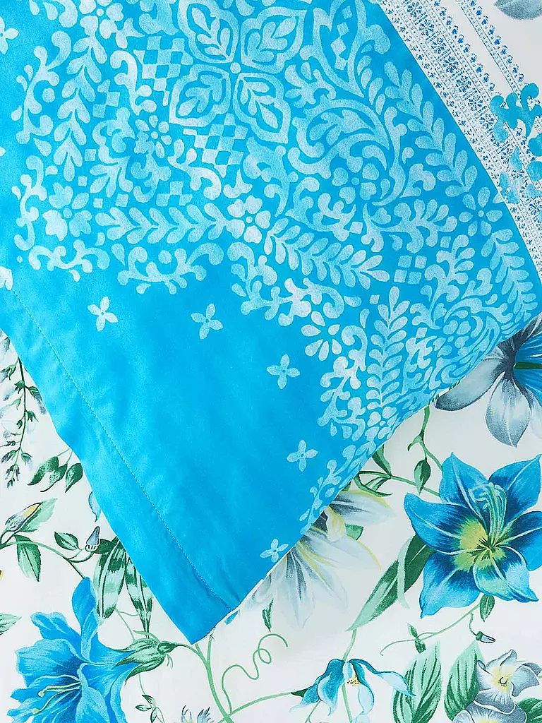 BASSETTI | Ropa de cama de satén CASABLANCA 70x90cm/140x200cm Azul | 