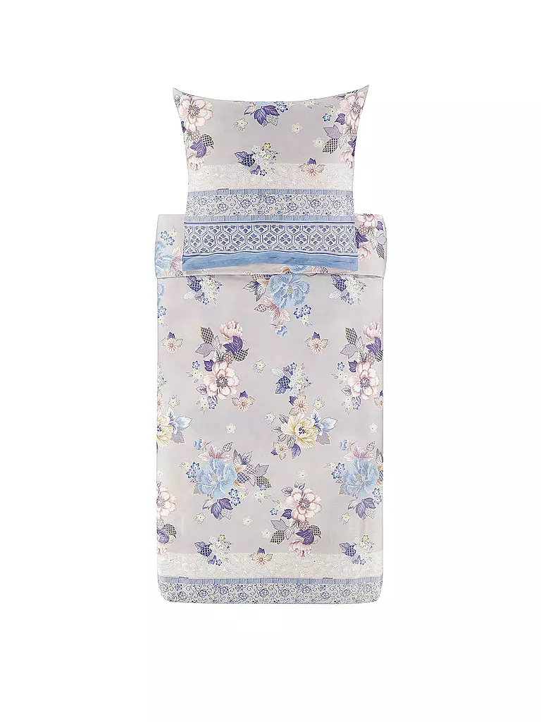 BASSETTI | Ropa de cama de satén HANAMI 70x90cm/140x200cm Azul | Azul claro