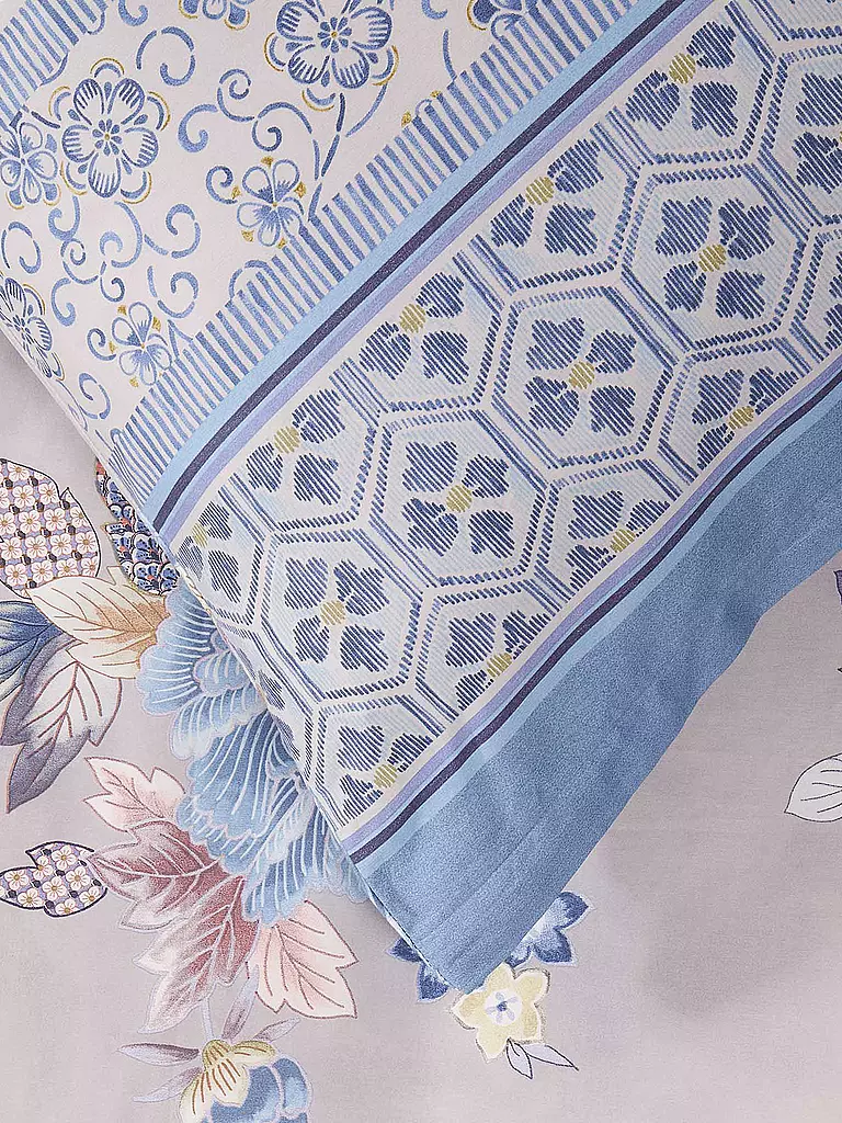 BASSETTI | Ropa de cama de satén HANAMI 70x90cm/140x200cm Azul | Azul claro