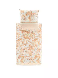 BASSETTI | Ropa de cama de satén IBISCUS 70x90cm/140x200cm Crema/Coral | Beige