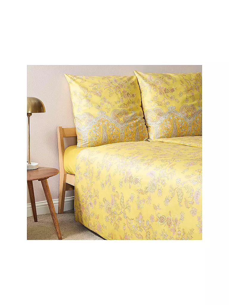 BASSETTI | Ropa de cama de satén INDIAN ROSES 70x90cm/140x200cm Amarillo | 