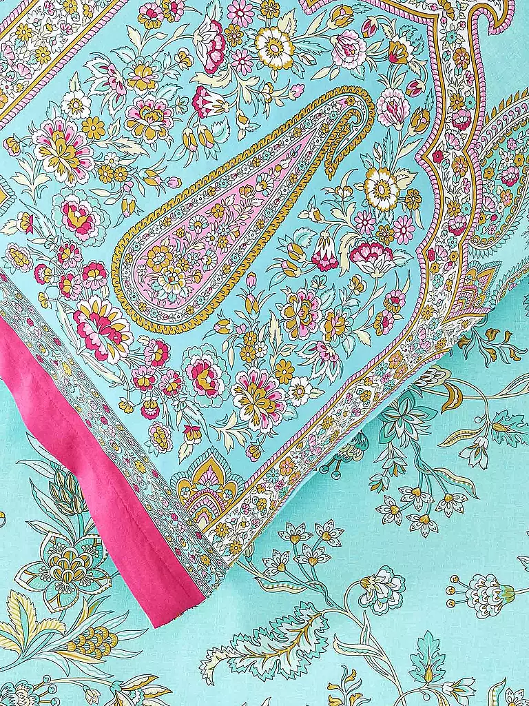 BASSETTI | Ropa de cama de satén INDIAN ROSES 70x90cm/140x200cm Menta | 