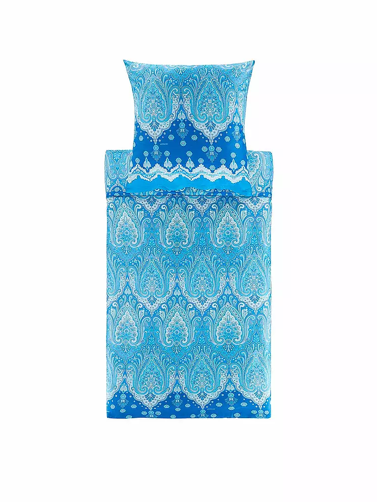 BASSETTI | Ropa de cama de satén ISOLABELLA 70x90cm/140x200cm Azul | Azul