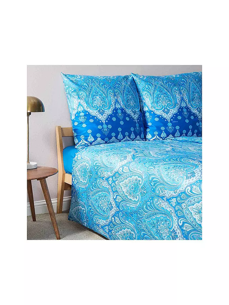 BASSETTI | Ropa de cama de satén ISOLABELLA 70x90cm/140x200cm Azul | Azul