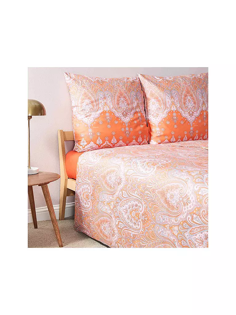 BASSETTI | Ropa de cama de satén ISOLABELLA 70x90cm/140x200cm Naranja | 