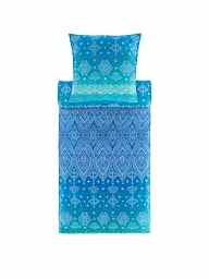 BASSETTI | Ropa de cama de satén KERALA 2x 70x90cm / 200x200cm | Azul