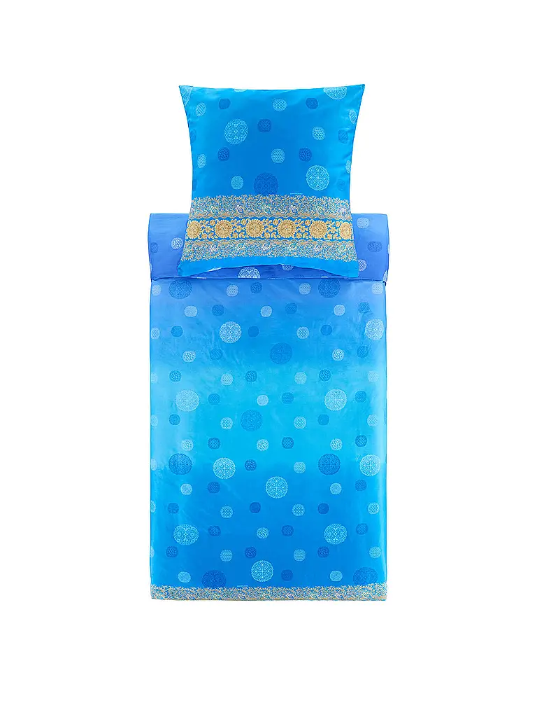 BASSETTI | Ropa de cama de satén NAIROBI 70x90cm/140x200cm Azul | Azul