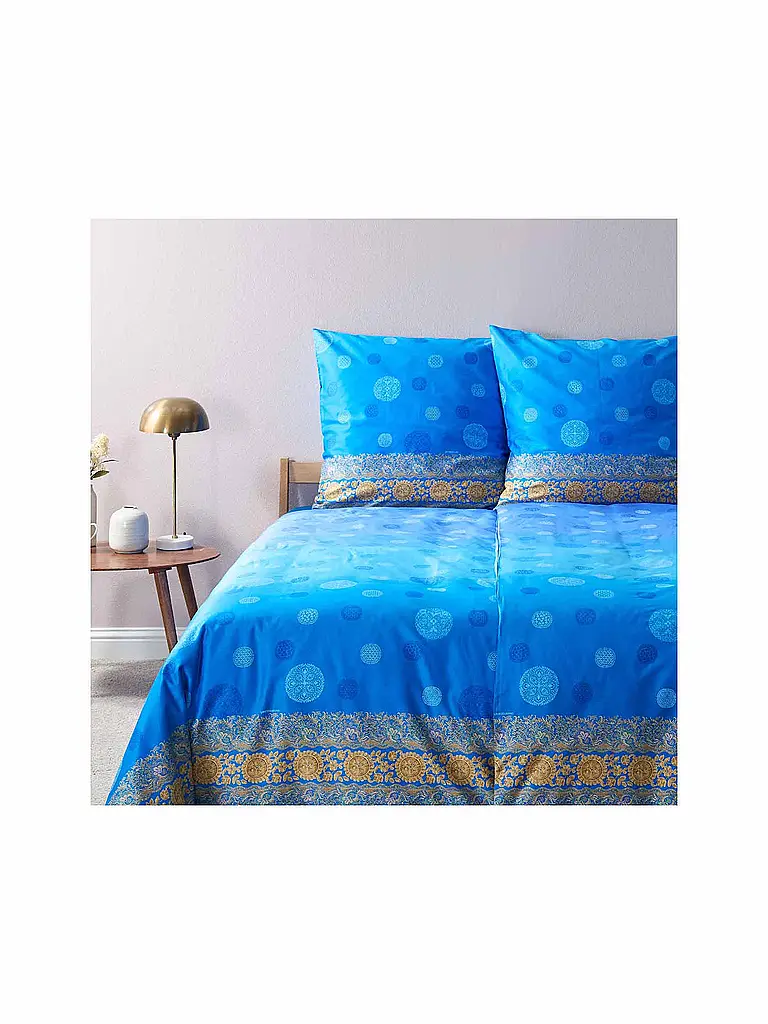 BASSETTI | Ropa de cama de satén NAIROBI 70x90cm/140x200cm Azul | Azul