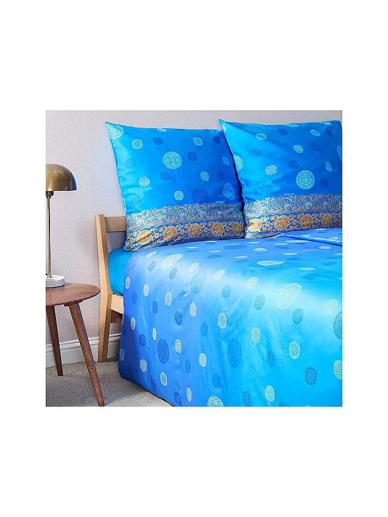 BASSETTI | Ropa de cama de satén NAIROBI 70x90cm/140x200cm Azul | 
