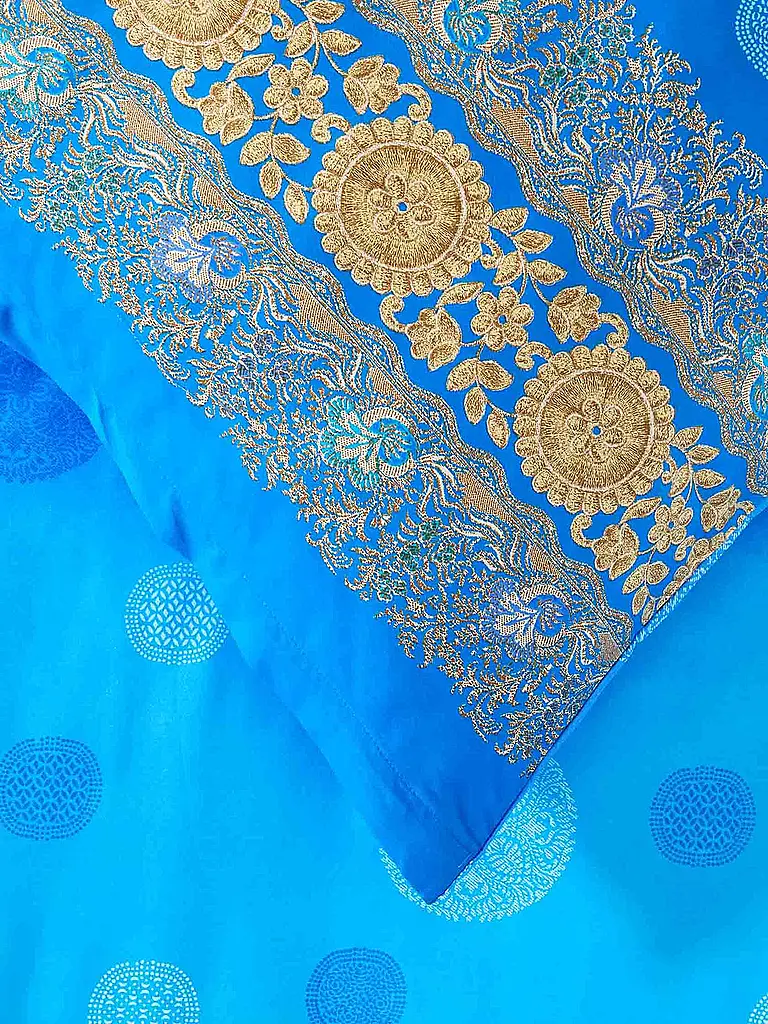 BASSETTI | Ropa de cama de satén NAIROBI 70x90cm/140x200cm Azul | 