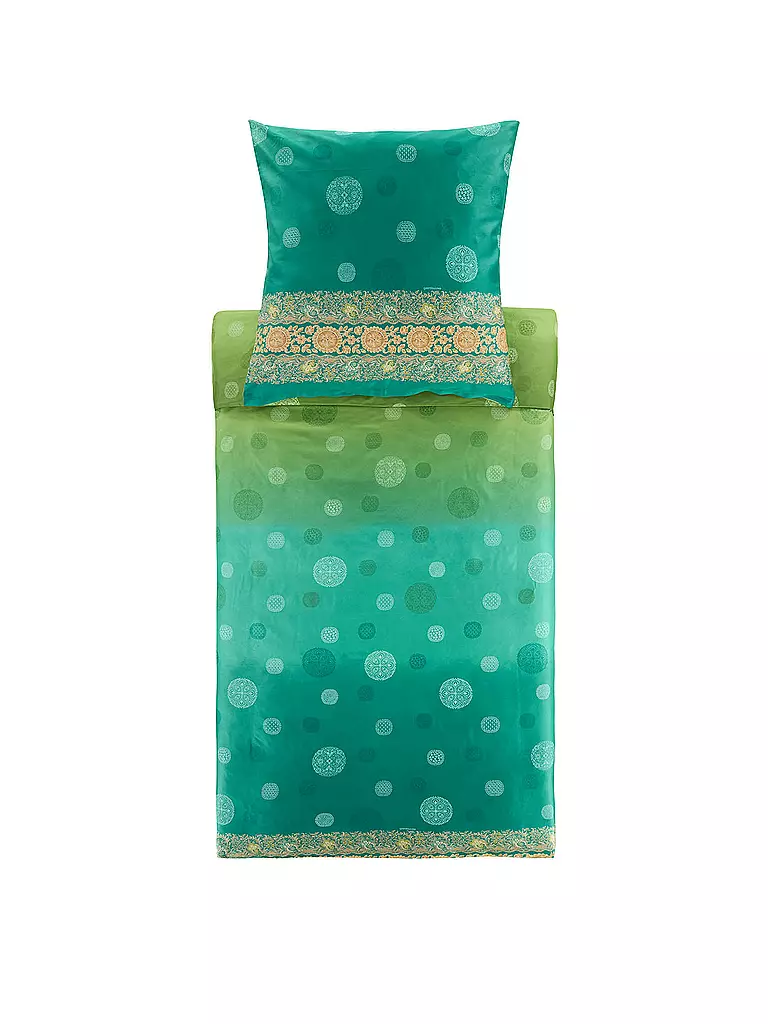 BASSETTI | Ropa de cama de satén PALLAVICINO 70x90cm/140x200cm Verde | Verde