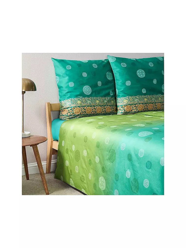 BASSETTI | Ropa de cama de satén PALLAVICINO 70x90cm/140x200cm Verde | 