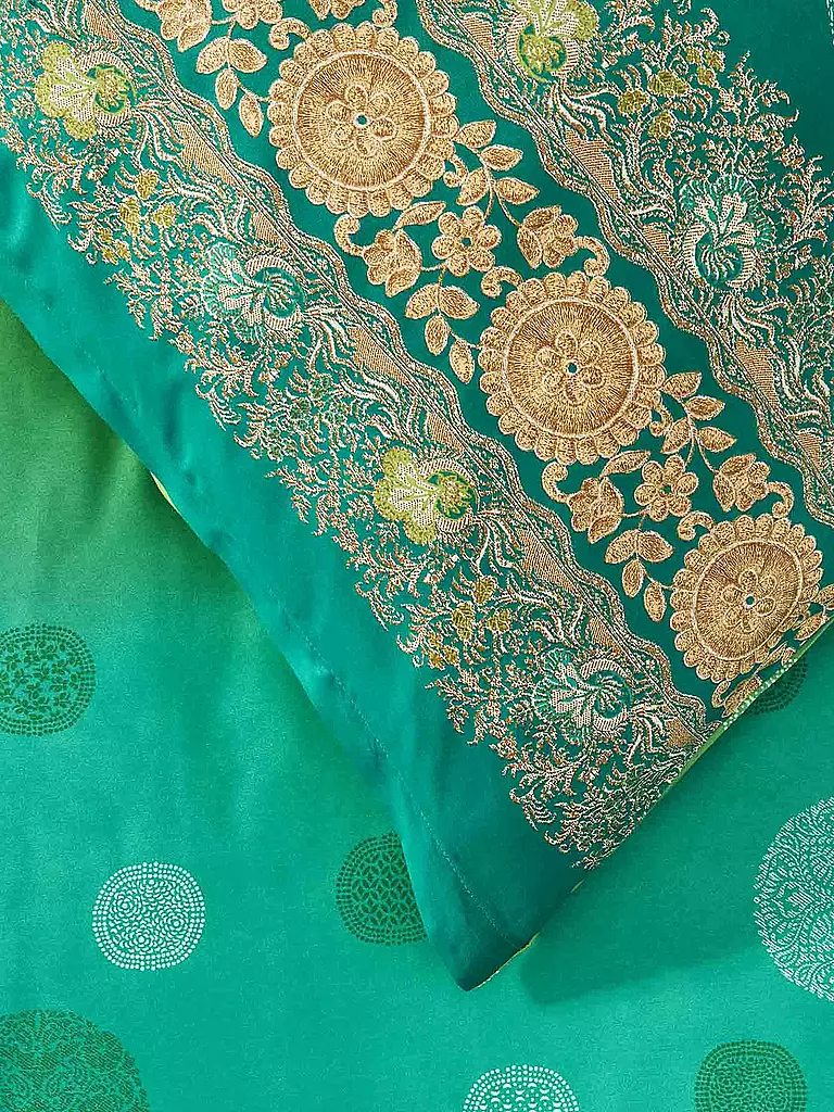 BASSETTI | Ropa de cama de satén PALLAVICINO 70x90cm/140x200cm Verde | 