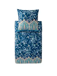 BASSETTI | Satin Bettwäsche 70x90cm / 140x200cm INDIAN ROSES Blau | Azul oscuro