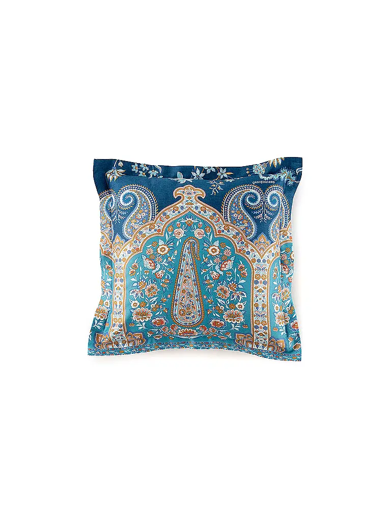 BASSETTI | Satin Bettwäsche 70x90cm / 140x200cm INDIAN ROSES Blau | 