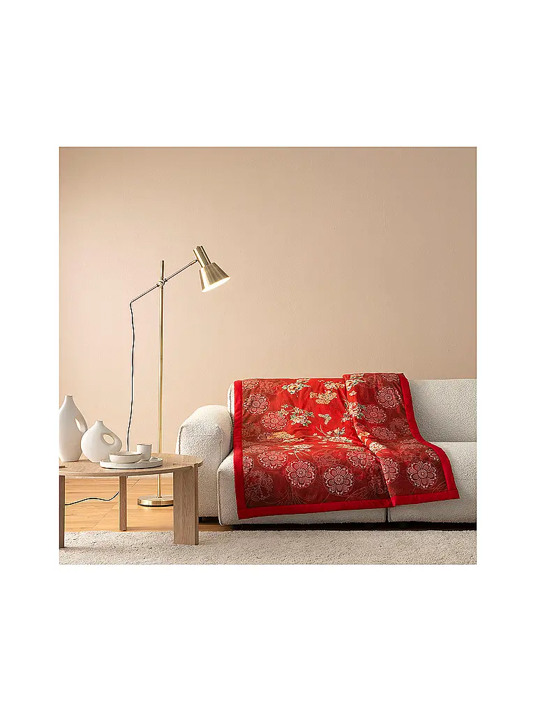 BASSETTI | Tagesdecke - Plaid 135x190cm ESPERIDI Rojo | Rojo