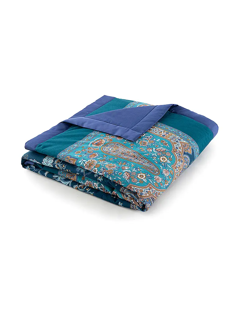 BASSETTI | Tagesdecke - Plaid 135x190cm INDIAN ROSES Azul | 