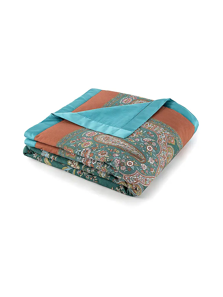 BASSETTI | Tagesdecke - Plaid 135x190cm INDIAN ROSES Verde | 