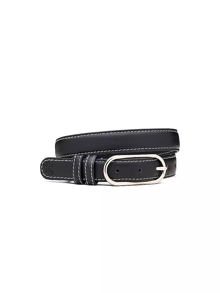 BECKSÖNDERGAARD | Cinturón de cuero GLOSSY NOLA LEATHER BELT Black | Negro