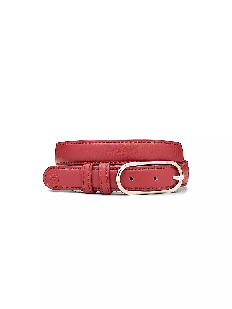 BECKSÖNDERGAARD | Cinturón de cuero GLOSSY NOLA LEATHER BELT Dusty Cedar Red | Rojo oscuro