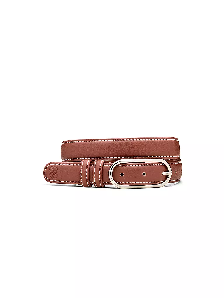 BECKSÖNDERGAARD | Cinturón de cuero GLOSSY NOLA LEATHER BELT Marrón Mocha | Marrón