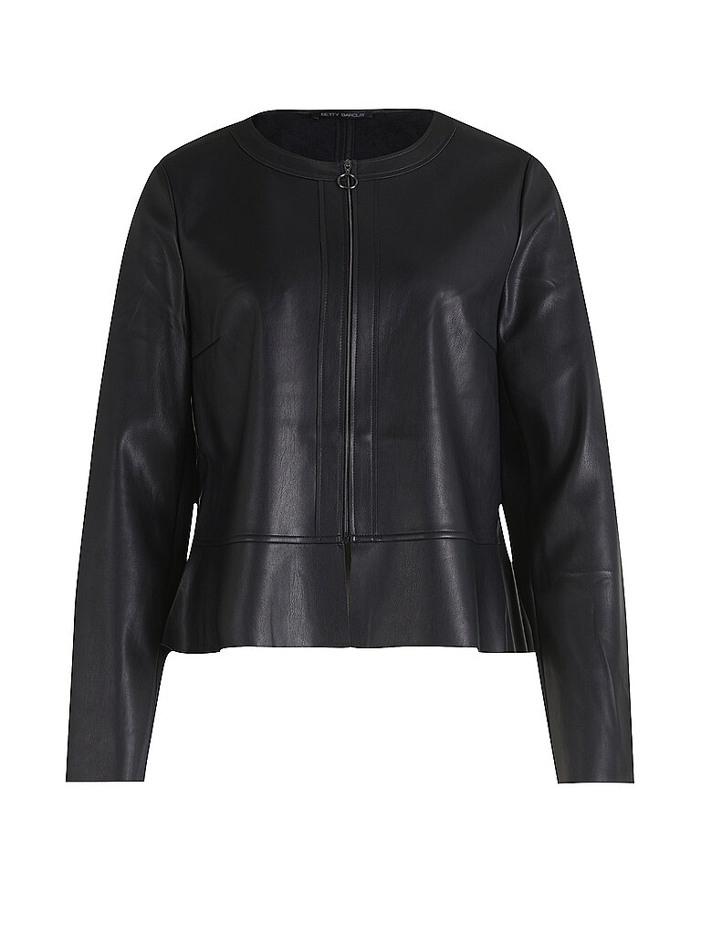 Chaqueta con aspecto de cuero negro 42