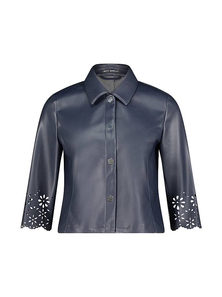 Blazer en óptica de cuero azul oscuro 46