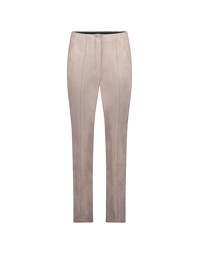 Betty Barclay Pantalón de corte slim 7/8 con aspecto de cuero beige